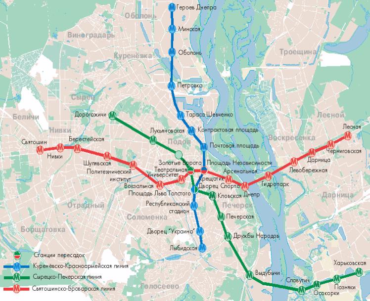 Карта метро киева с улицами и номерами домов и станциями метро